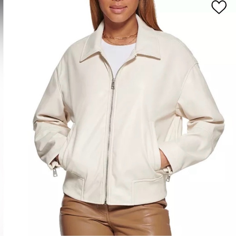 Levi’s Strauss & Co. Women’s Faux Vegan Leather Bomber‎ XXL Ivory Off White Coat